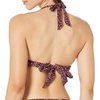 Amazon Essentials Women’s Light-Support Padded Tie Halter Bikini Swimsuit Top (Available in Plus Size)(Brick Red Leopard)