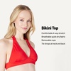 Amazon Essentials Women’s Light-Support Padded Tie Halter Bikini Swimsuit Top (Available in Plus Size)(Bright Red Multi Folk Floral)