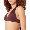 Amazon Essentials Women’s Light-Support Padded Tie Halter Bikini Swimsuit Top (Available in Plus Size)(Deep Brown)