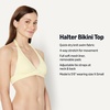 Amazon Essentials Women’s Light-Support Padded Tie Halter Bikini Swimsuit Top (Available in Plus Size)(Light Yellow)