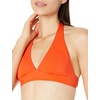 Amazon Essentials Women’s Light-Support Padded Tie Halter Bikini Swimsuit Top (Available in Plus Size)(Orange)