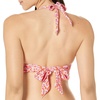 Amazon Essentials Women’s Light-Support Padded Tie Halter Bikini Swimsuit Top (Available in Plus Size)(Pale Peach Micro Floral)