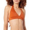 Amazon Essentials Women’s Light-Support Padded Tie Halter Bikini Swimsuit Top (Available in Plus Size)(Terracotta)