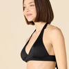 Amazon Essentials Women’s Light-Support Padded Tie Halter Bikini Swimsuit Top (Available in Plus Size)(Washed Black)