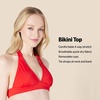 Amazon Essentials Women’s Light-Support Padded Tie Halter Bikini Swimsuit Top (Available in Plus Size)(Yellow Multi Folk Floral)