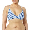 Amazon Essentials Women’s Light-Support Triangle Bikini Swimsuit Top with Adjustable Straps(Blue Tie Dye)