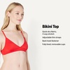 Amazon Essentials Women’s Light-Support Triangle Bikini Swimsuit Top with Adjustable Straps(Bright Poppy Red)