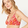 Amazon Essentials Women’s Light-Support Triangle Bikini Swimsuit Top with Adjustable Straps(Bright Red Multi Folk Floral)