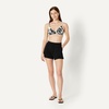 Amazon Essentials Women’s Light-Support Triangle Bikini Swimsuit Top with Adjustable Straps(Cream Black Floral)