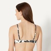 Amazon Essentials Women’s Light-Support Triangle Bikini Swimsuit Top with Adjustable Straps(Cream Black Floral)