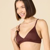 Amazon Essentials Women’s Light-Support Triangle Bikini Swimsuit Top with Adjustable Straps(Deep Brown)