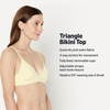 Amazon Essentials Women’s Light-Support Triangle Bikini Swimsuit Top with Adjustable Straps(Light Yellow)