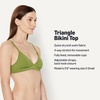 Amazon Essentials Women’s Light-Support Triangle Bikini Swimsuit Top with Adjustable Straps(Olive)