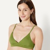 Amazon Essentials Women’s Light-Support Triangle Bikini Swimsuit Top with Adjustable Straps(Olive)