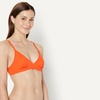 Amazon Essentials Women’s Light-Support Triangle Bikini Swimsuit Top with Adjustable Straps(Orange)