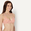 Amazon Essentials Women’s Light-Support Triangle Bikini Swimsuit Top with Adjustable Straps(Pale Peach Micro Floral)