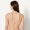 Amazon Essentials Women’s Light-Support Triangle Bikini Swimsuit Top with Adjustable Straps(Pale Peach Micro Floral)