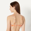Amazon Essentials Women’s Light-Support Triangle Bikini Swimsuit Top with Adjustable Straps(Rust Orange Abstract Palms)