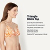 Amazon Essentials Women’s Light-Support Triangle Bikini Swimsuit Top with Adjustable Straps(Rust Orange Abstract Palms)