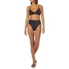 Amazon Essentials Women’s Light-Support Triangle Bikini Swimsuit Top with Adjustable Straps(Washed Black)