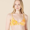 Amazon Essentials Women’s Light-Support Triangle Bikini Swimsuit Top with Adjustable Straps(Yellow Multi Folk Floral)
