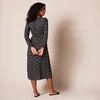 Amazon Essentials Women’s Lightweight Georgette Long Sleeve V-Neck Midi Dress (Available in Plus Size)(Black  Bouquet Floral)