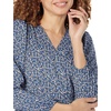 Amazon Essentials Women’s Lightweight Georgette Long Sleeve V-Neck Midi Dress (Available in Plus Size)(Blue  Ditsy Floral)