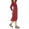 Amazon Essentials Women’s Lightweight Georgette Long Sleeve V-Neck Midi Dress (Available in Plus Size)(Burgundy)