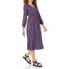 Amazon Essentials Women’s Lightweight Georgette Long Sleeve V-Neck Midi Dress (Available in Plus Size)(Dark Blue  Pansy)
