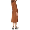 Amazon Essentials Women’s Lightweight Georgette Long Sleeve V-Neck Midi Dress (Available in Plus Size)(Dark Chestnut Brown  Diamond)