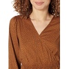 Amazon Essentials Women’s Lightweight Georgette Long Sleeve V-Neck Midi Dress (Available in Plus Size)(Dark Chestnut Brown  Diamond)