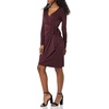 Amazon Essentials Women’s Long Sleeve Classic Wrap Dress, V Neck, Pleated, Midweight Fabric (Available in Plus Size)(Burgundy)