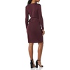 Amazon Essentials Women’s Long Sleeve Classic Wrap Dress, V Neck, Pleated, Midweight Fabric (Available in Plus Size)(Burgundy)