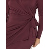 Amazon Essentials Women’s Long Sleeve Classic Wrap Dress, V Neck, Pleated, Midweight Fabric (Available in Plus Size)(Burgundy)