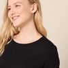 Amazon Essentials Women’s Long Sleeve Crewneck Fleece Above-The-Knee Dress with Ribbed Detail(Black)
