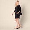 Amazon Essentials Women’s Long Sleeve Crewneck Fleece Above-The-Knee Dress with Ribbed Detail(Black)