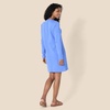 Amazon Essentials Women’s Long Sleeve Crewneck Fleece Above-The-Knee Dress with Ribbed Detail(Blue Heather)