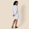 Amazon Essentials Women’s Long Sleeve Crewneck Fleece Above-The-Knee Dress with Ribbed Detail(Light Grey Heather)