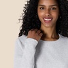 Amazon Essentials Women’s Long Sleeve Crewneck Fleece Above-The-Knee Dress with Ribbed Detail(Light Grey Heather)