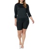 Amazon Essentials Women’s Long Sleeve Rash Guard(Washed Black)