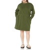 Amazon Essentials Women’s Long Sleeve Sweatshirt Dress(Dark Olive)