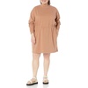 Amazon Essentials Women’s Long Sleeve Sweatshirt Dress(Light Brown)