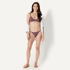 Amazon Essentials Women’s Low Rise No-tie String Swim Bikini Bottom(Brick Red Lilac Leopard)