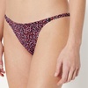 Amazon Essentials Women’s Low Rise No-tie String Swim Bikini Bottom(Brick Red Lilac Leopard)
