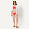 Amazon Essentials Women’s Low Rise No-tie String Swim Bikini Bottom(Bright Poppy Red)