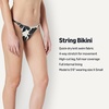 Amazon Essentials Women’s Low Rise No-tie String Swim Bikini Bottom(Cream Black Floral)