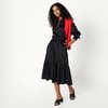 Amazon Essentials Women’s Mid-Rise A-line Cotton Sateen Tiered Midi Skirt (Top Sold Separately)(Black)