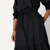 Amazon Essentials Women’s Mid-Rise A-line Cotton Sateen Tiered Midi Skirt (Top Sold Separately)(Black)