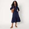 Amazon Essentials Women’s Mid-Rise A-line Cotton Sateen Tiered Midi Skirt (Top Sold Separately)(Navy)