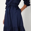 Amazon Essentials Women’s Mid-Rise A-line Cotton Sateen Tiered Midi Skirt (Top Sold Separately)(Navy)